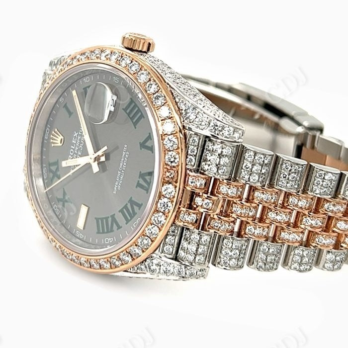 Two Tone Rolex Jubilee Custom Moissanite Watch customdiamjewel
