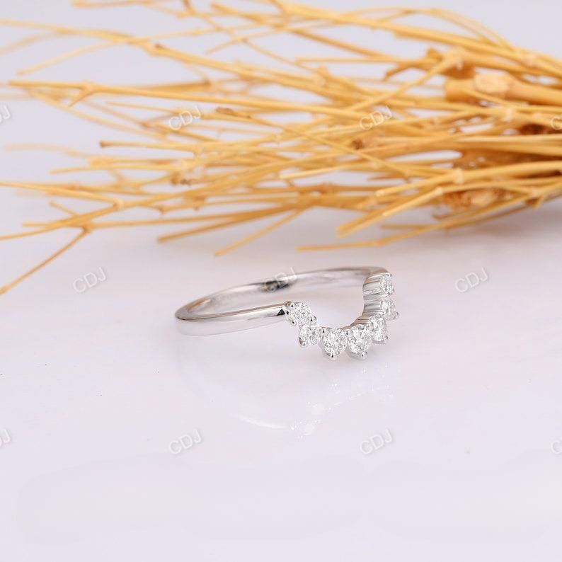 0.24CTW Round Cut Delicate Curved Wedding Band  customdiamjewel   