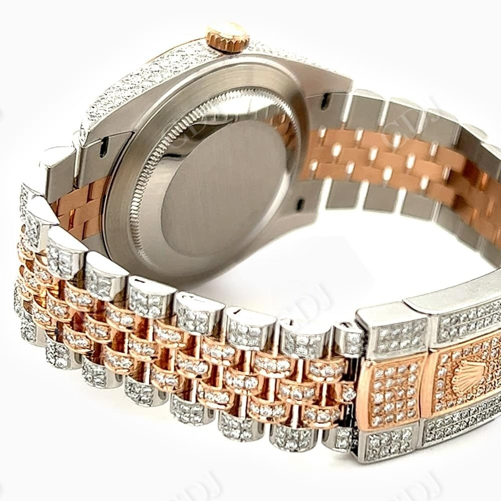 Two Tone Rolex Jubilee Custom Moissanite Watch customdiamjewel