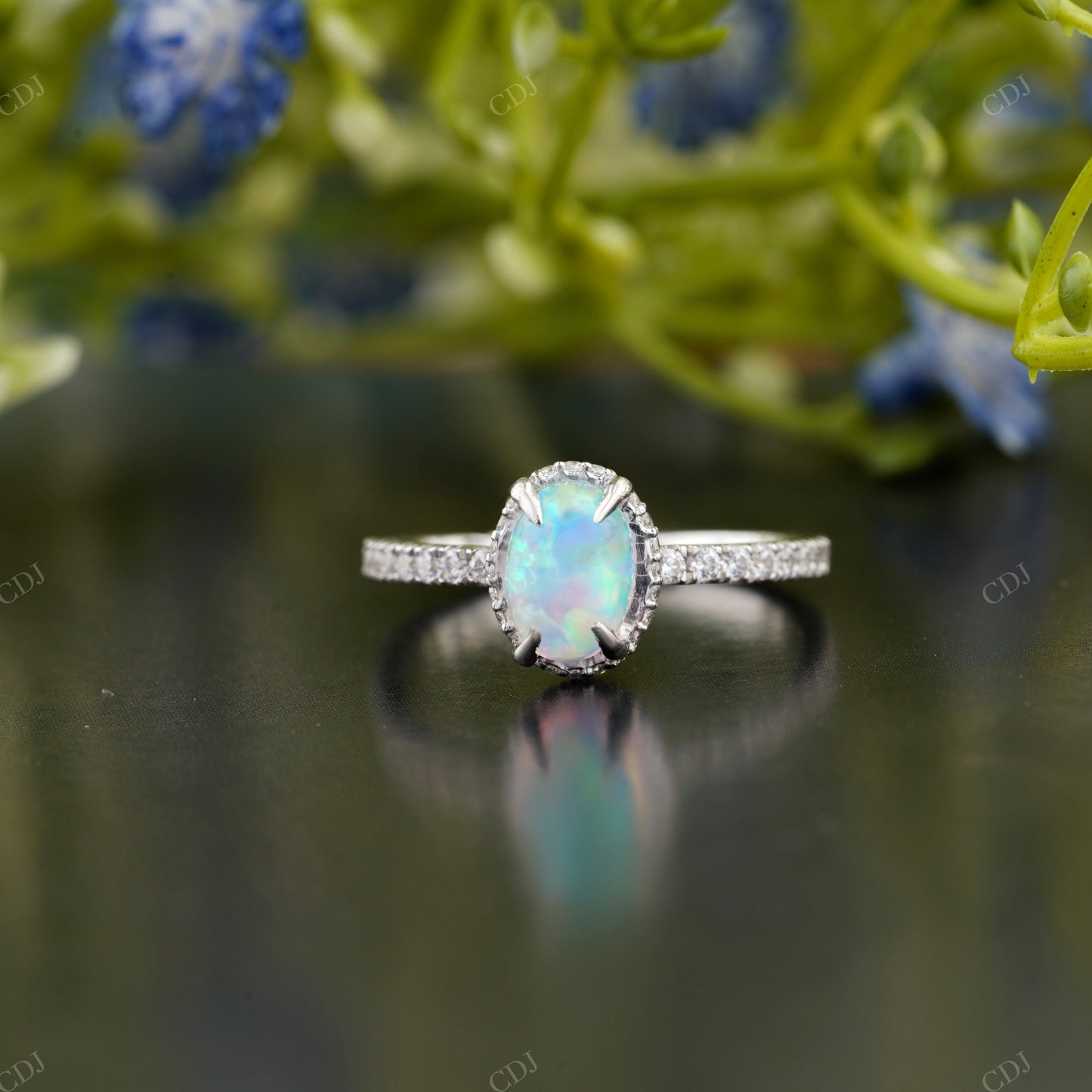 Opal Halo Lab-Grown Diamond Ring