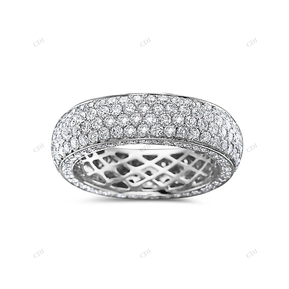 Iced Out 925 Silver Sterling Eternity Band hip hop jewelry customdiamjewel