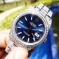Rolex Oyster Custom Moissanite Blue Face Watch customdiamjewel