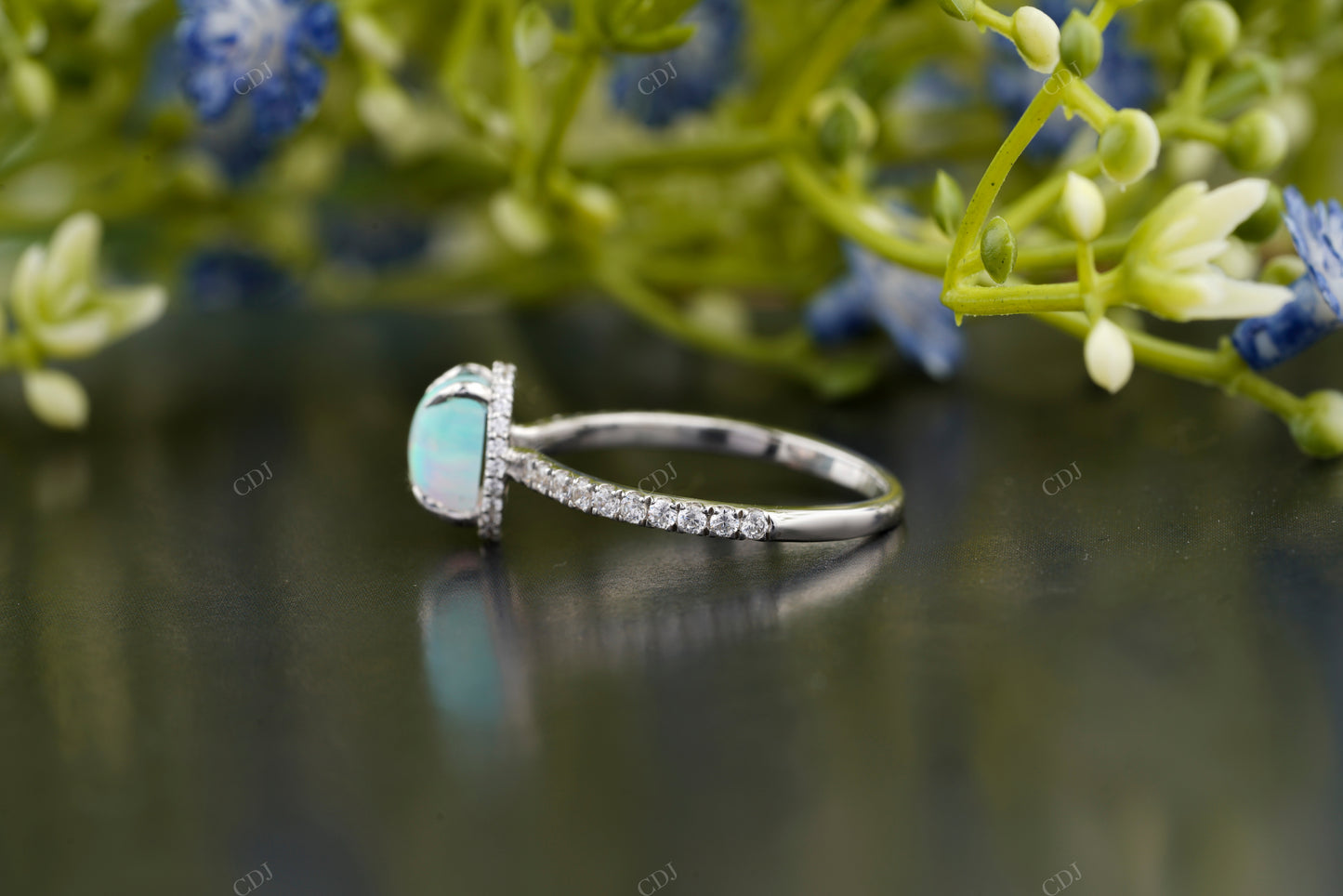 Opal Halo Lab-Grown Diamond Ring