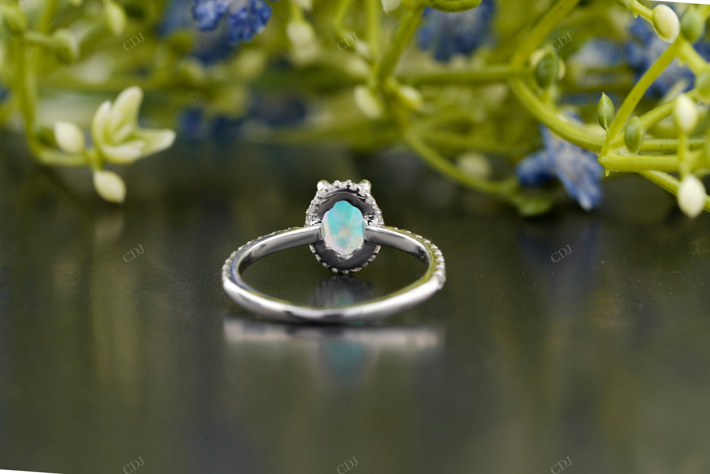 Opal Halo Lab-Grown Diamond Ring