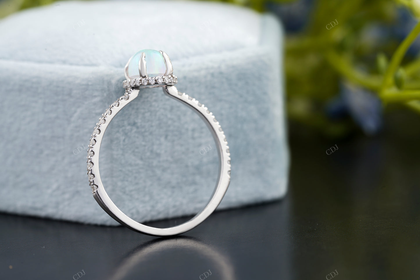 Opal Halo Lab-Grown Diamond Ring