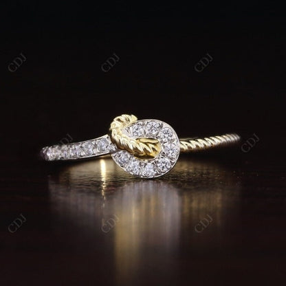 0.16CT Round Cut Real Diamond Tie Knot Wedding Band  customdiamjewel 10 KT Solid Gold Yellow Gold VVS-EF