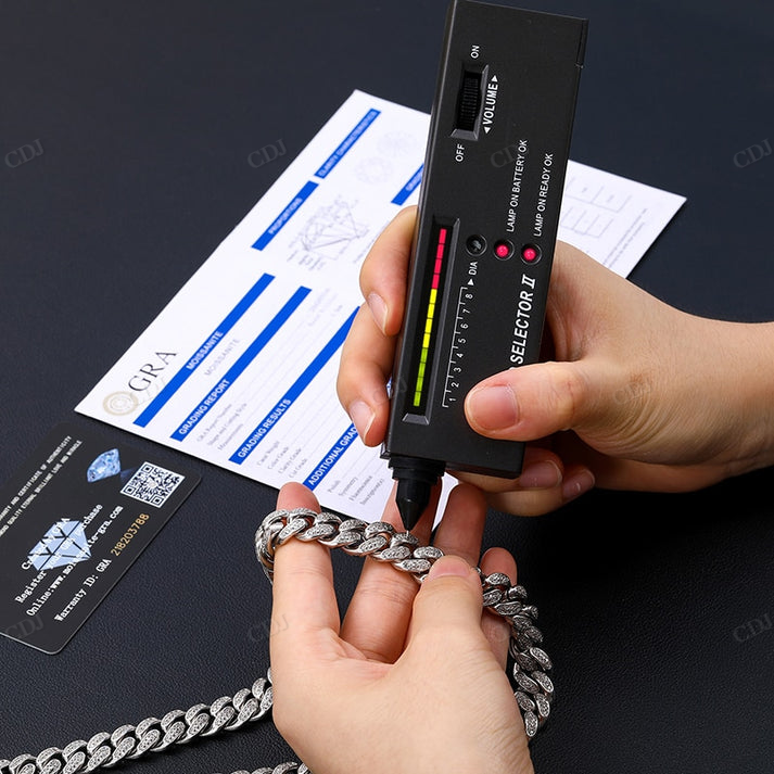 10K Gold 12MM VVS Moissanite Cuban Chain hip hop jewelry CustomDiamJewel