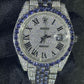 Rolex Diamond Handmade Custom Two Tone White and Blue Moissanite Watch customdiamjewel