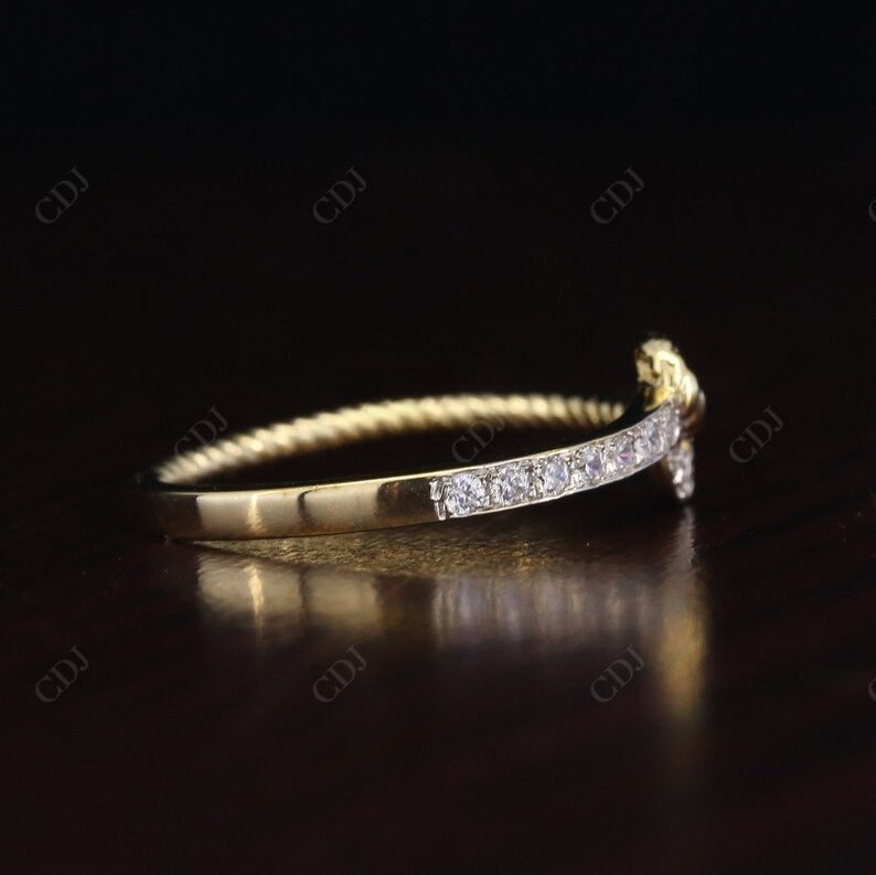 0.16CT Round Cut Real Diamond Tie Knot Wedding Band  customdiamjewel   