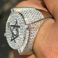 Men's Iced Diamond Mason Hip Hop Ring  customdiamjewel   