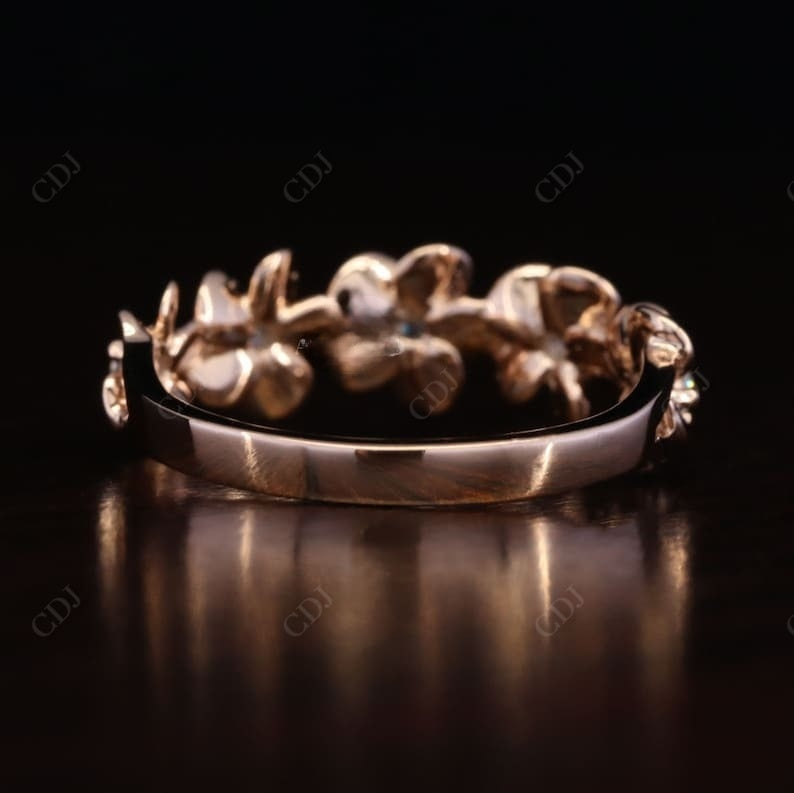 0.19CT Round Real Diamond Flower half eternity Wedding Band  customdiamjewel   