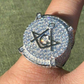 Men's Iced Diamond Mason Hip Hop Ring  customdiamjewel   