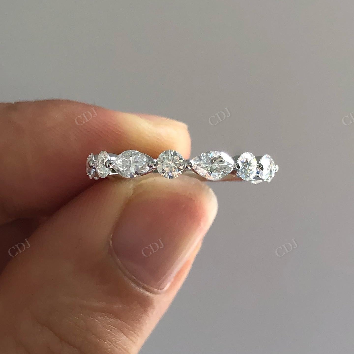Marquise And Round Lab Grown Diamond Band