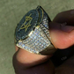 Men's Iced Diamond Mason Hip Hop Ring  customdiamjewel   