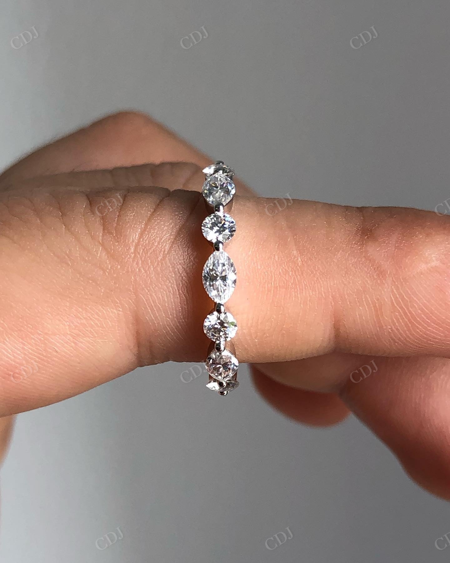 Marquise And Round Lab Grown Diamond Band