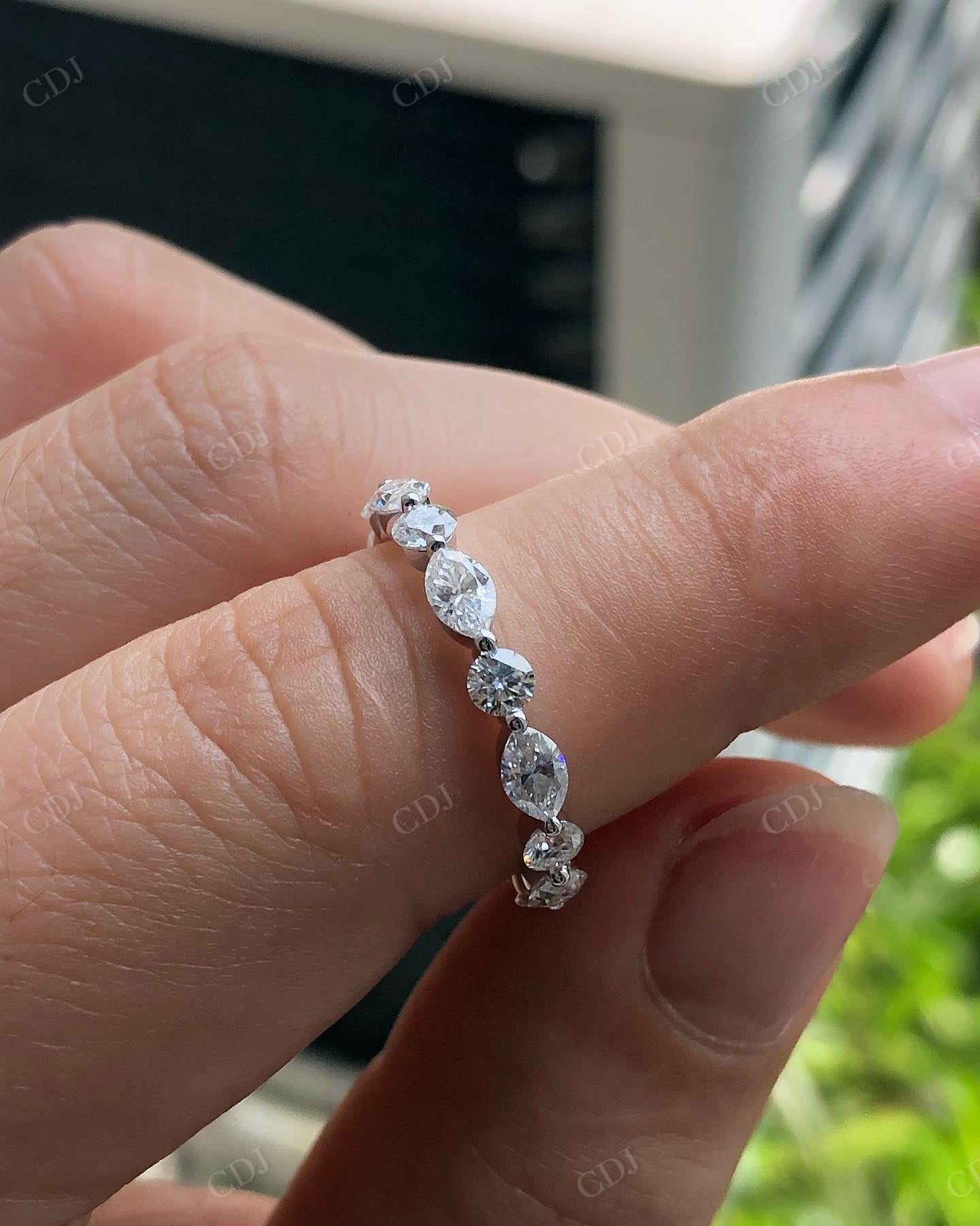 Marquise And Round Lab Grown Diamond Band