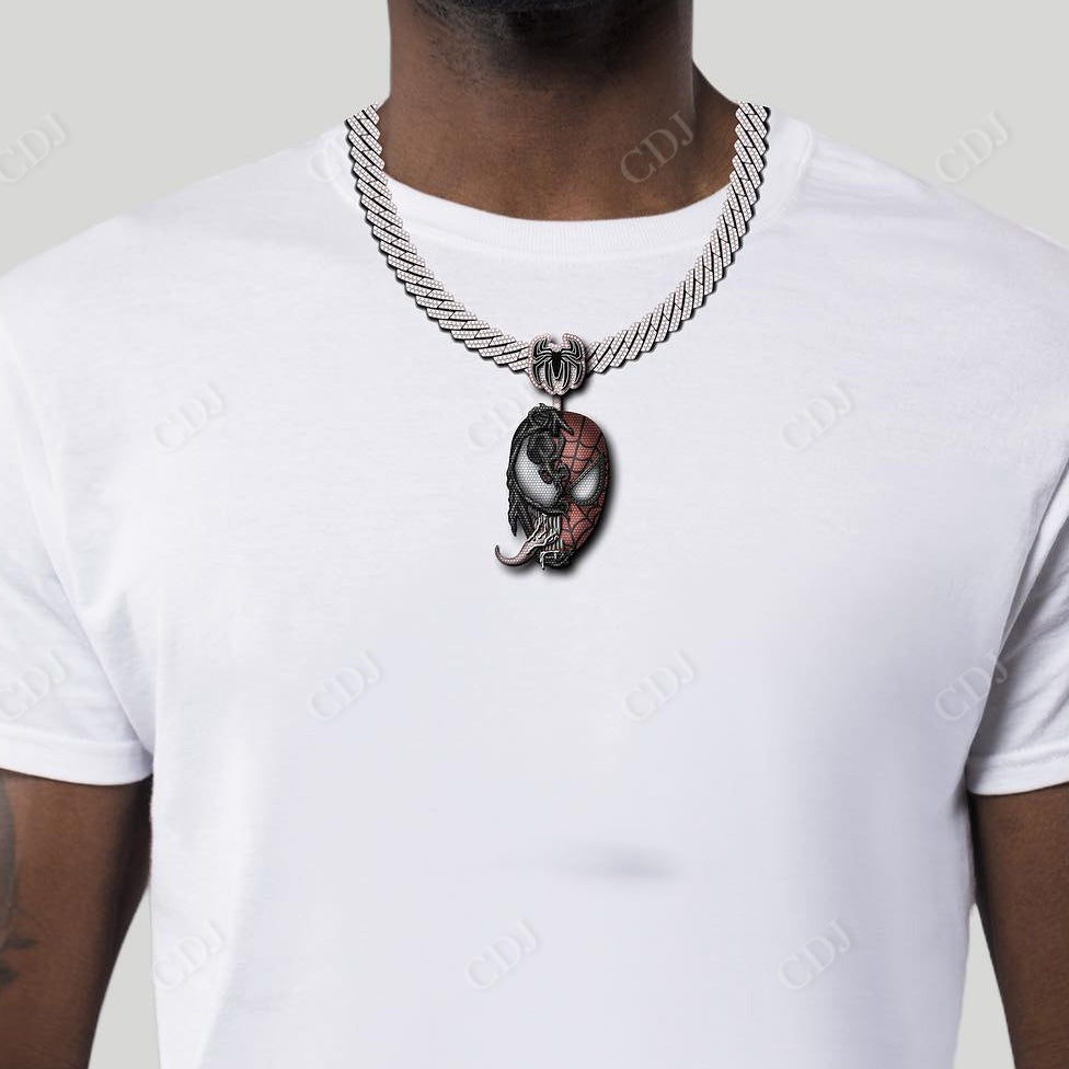 Two Face Attractive Unique Two Tone Pendant hip hop jewelry CustomDiamJewel   