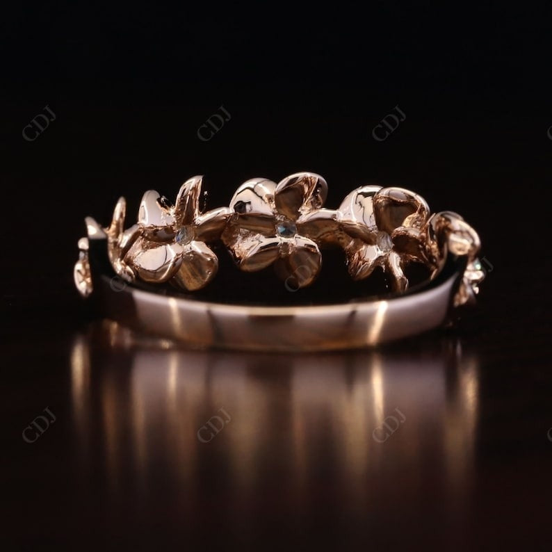 0.19CT Round Real Diamond Flower half eternity Wedding Band  customdiamjewel   