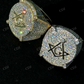 Men's Iced Diamond Mason Hip Hop Ring  customdiamjewel   