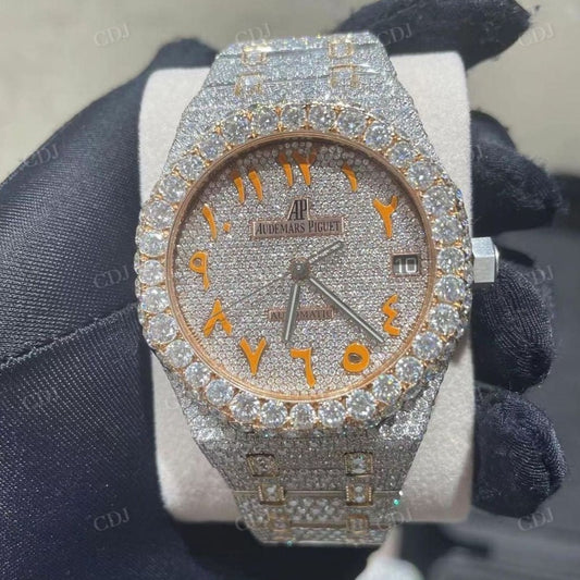 Hip Hop Fully Iced Out Custom Audemars Piguet Diamond Moissanite Watch customdiamjewel