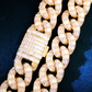 21MM Baguette Diamond Two Tone Cuban Chain hip hop jewelry CustomDiamJewel