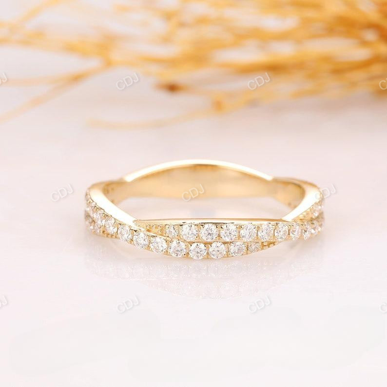 0.72CTW Round Real Diamond Twisted Wedding Band  customdiamjewel 10KT Yellow Gold VVS-EF