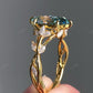 Marquise Cut Blue Moissanite Floral Diamond Ring