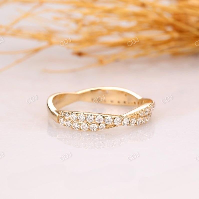 0.72ctw Round Cut Lab Grown Diamond Curved Wedding Band  customdiamjewel   