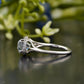 Cushion Moissanite Diamond Milgrain Halo Ring