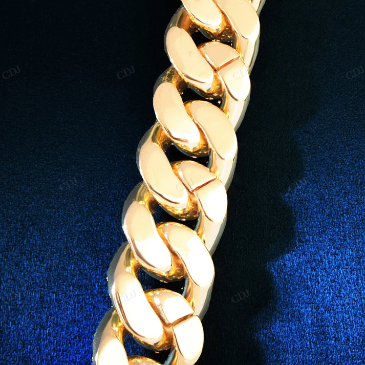 21MM Baguette Diamond Two Tone Cuban Chain hip hop jewelry CustomDiamJewel