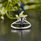 Cushion Moissanite Diamond Milgrain Halo Ring