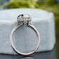Cushion Moissanite Diamond Milgrain Halo Ring