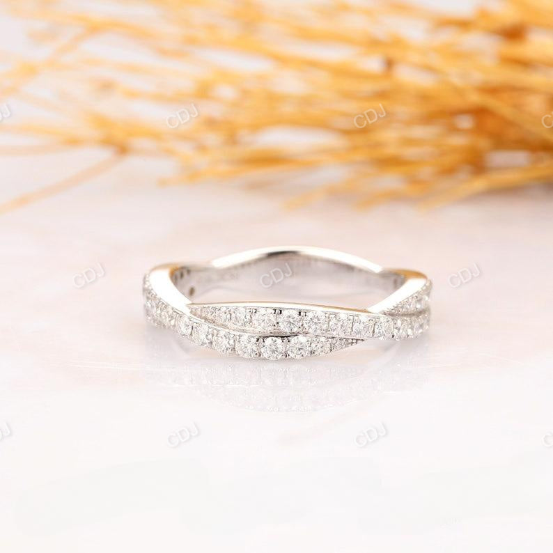 0.72CTW Round Real Diamond Twisted Wedding Band  customdiamjewel 10KT White Gold VVS-EF