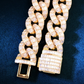 21MM Baguette Diamond Two Tone Cuban Chain hip hop jewelry CustomDiamJewel
