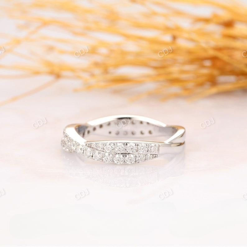 0.72CTW Round Real Diamond Twisted Wedding Band  customdiamjewel   
