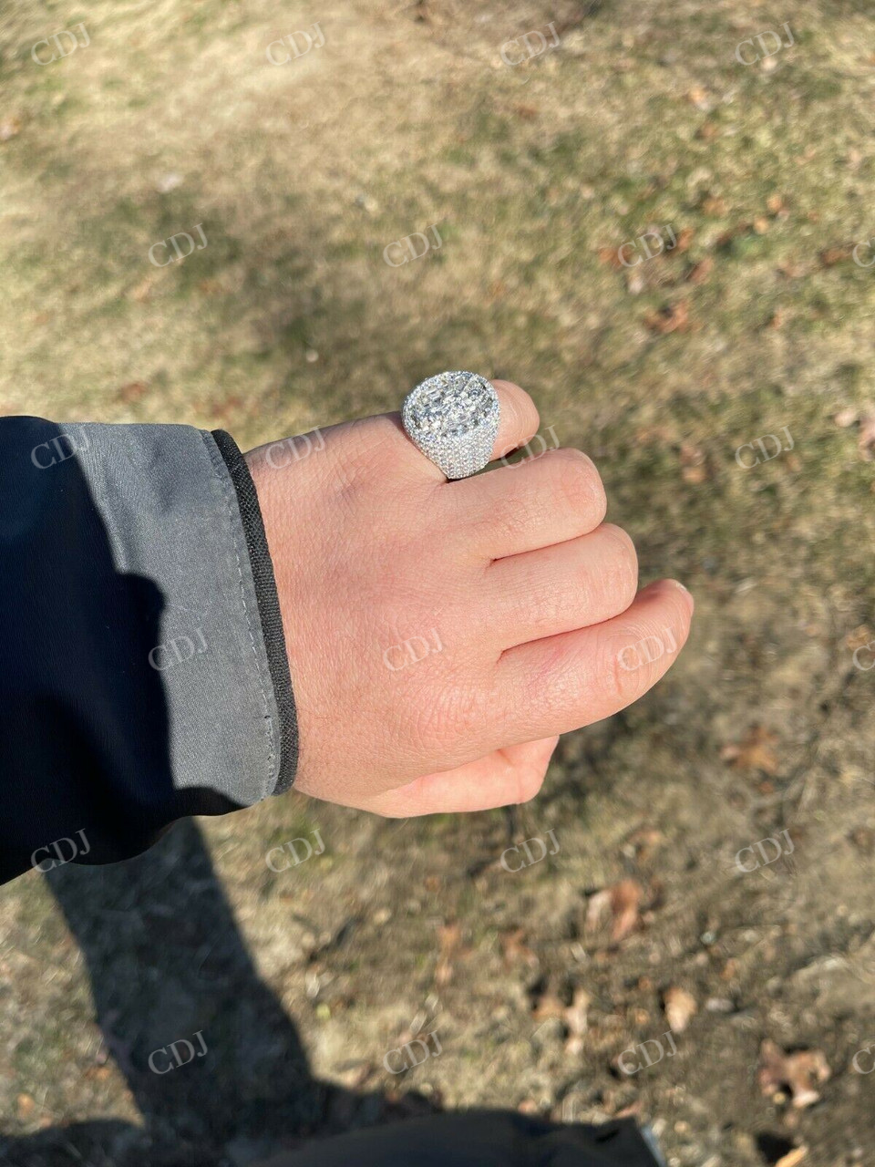 Baguette Diamond Iced Mens Hip Hop Ring  customdiamjewel   