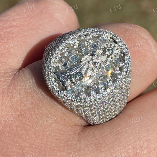 Baguette Diamond Iced Mens Hip Hop Ring  customdiamjewel   