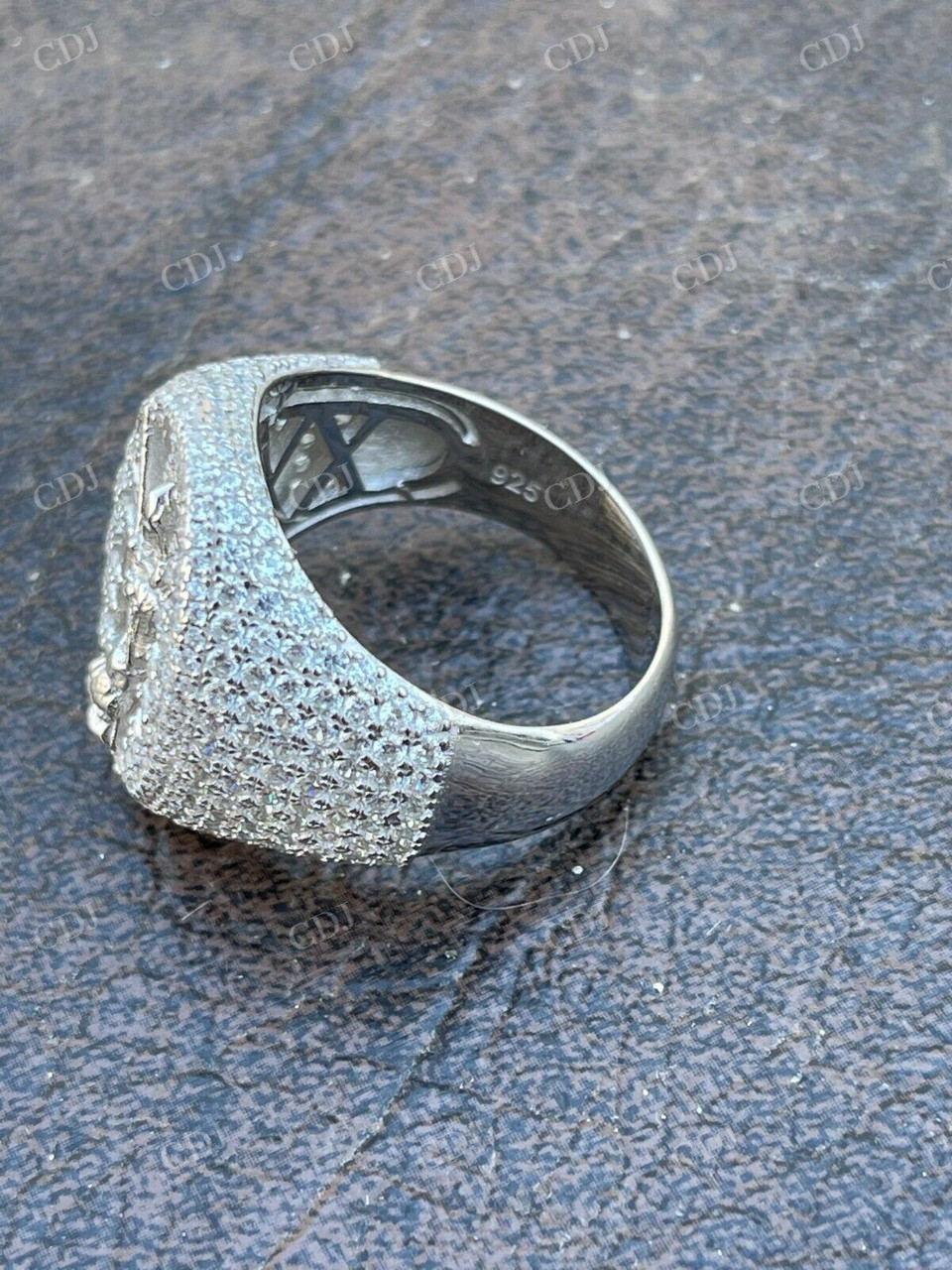 Baguette Diamond Iced Mens Hip Hop Ring  customdiamjewel   