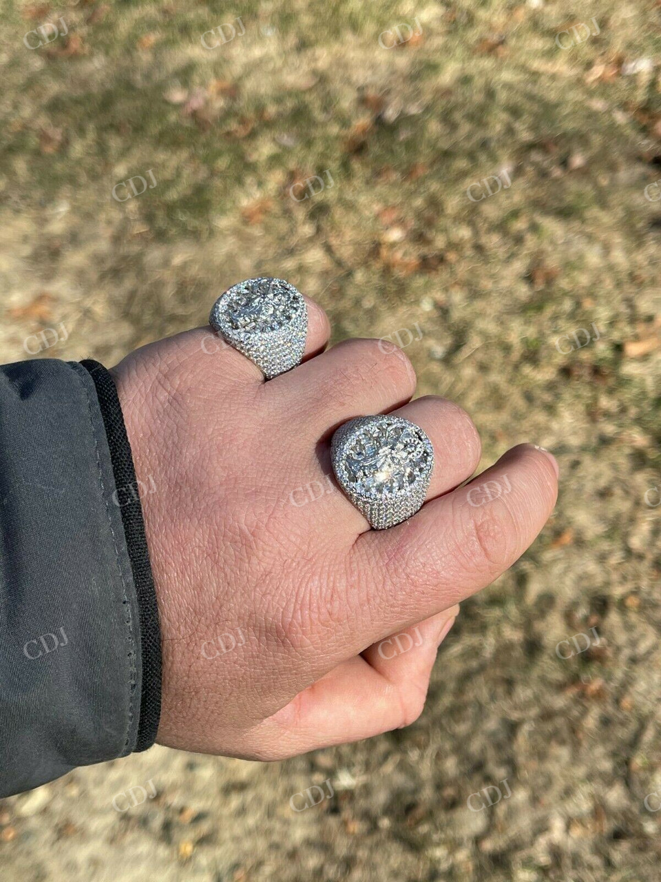 Baguette Diamond Iced Mens Hip Hop Ring  customdiamjewel   