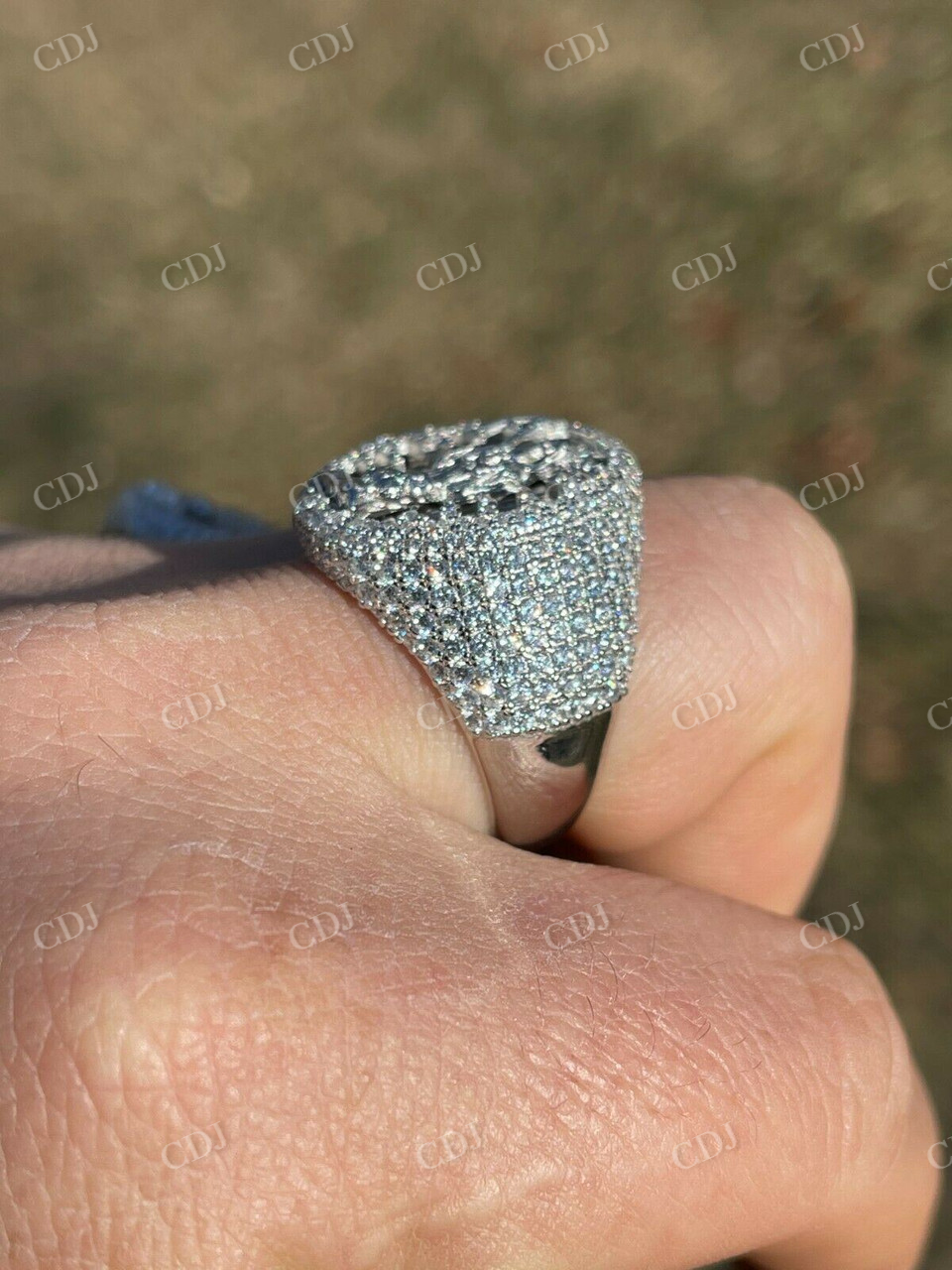 Baguette Diamond Iced Mens Hip Hop Ring  customdiamjewel   