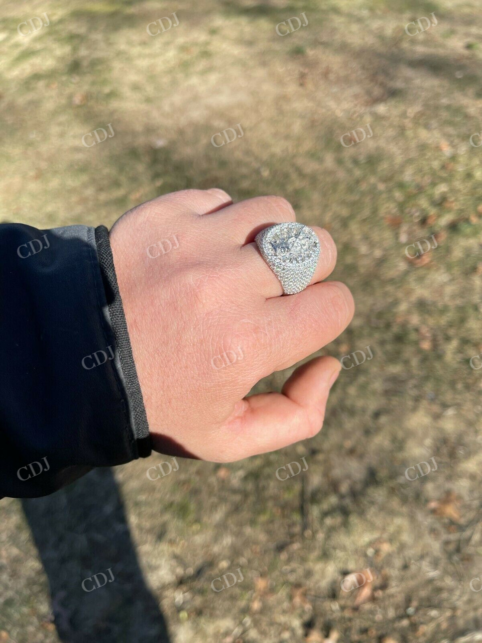 Baguette Diamond Iced Mens Hip Hop Ring  customdiamjewel   