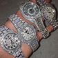Full Iced Out Natural Diamond Studded Rolex Men's Wrist Watch With Roman Dial customdiamjewel