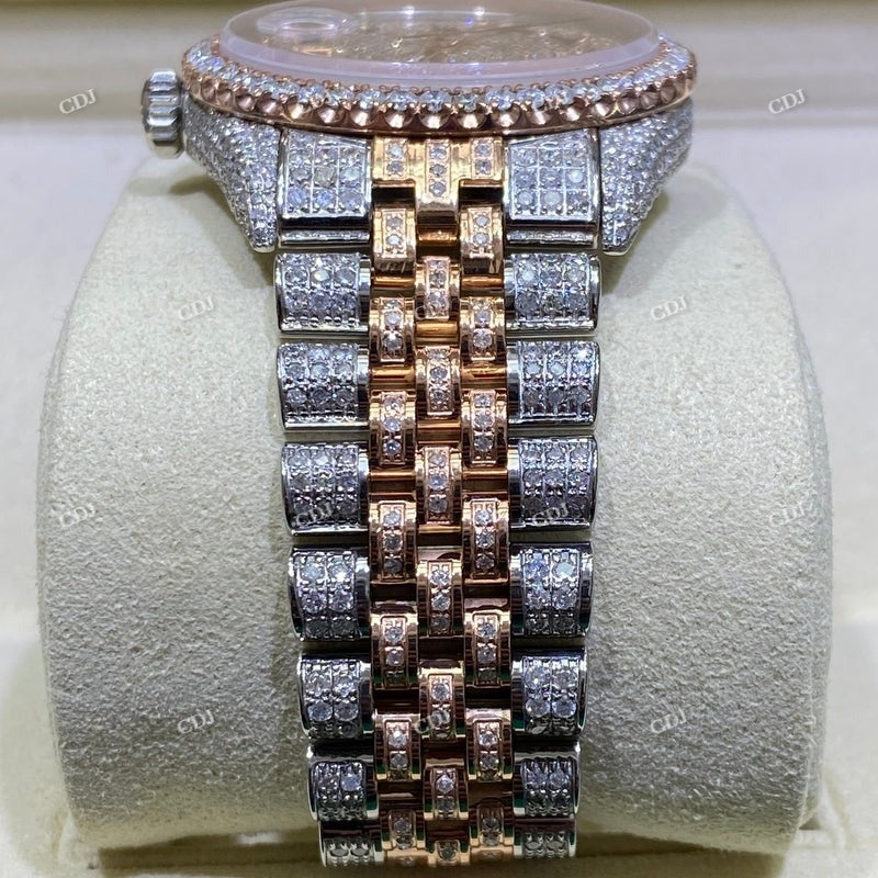 41mm Rolex Arabic Dial Moissanite Watch For Men customdiamjewel