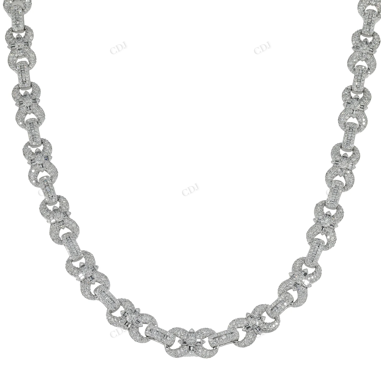 16.75 CTW Round And Baguette Diamond Infinity Link Chain hip hop jewelry CustomDiamJewel
