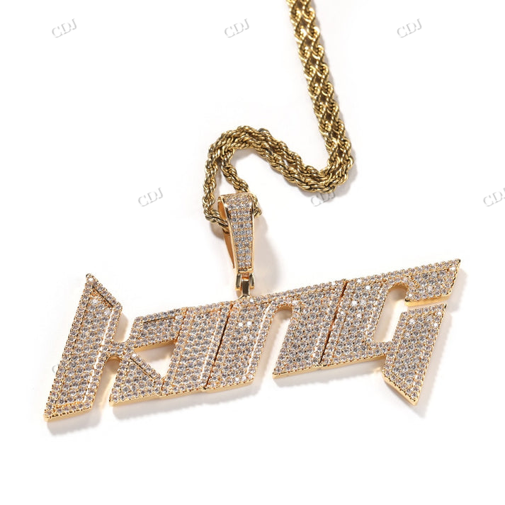 Hip Hop Iced Out King Letter Moissanite Pendant hip hop jewelry customdiamjewel