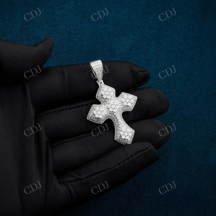 Fully Iced Out Diamond Syriac Cross Pendant  customdiamjewel   