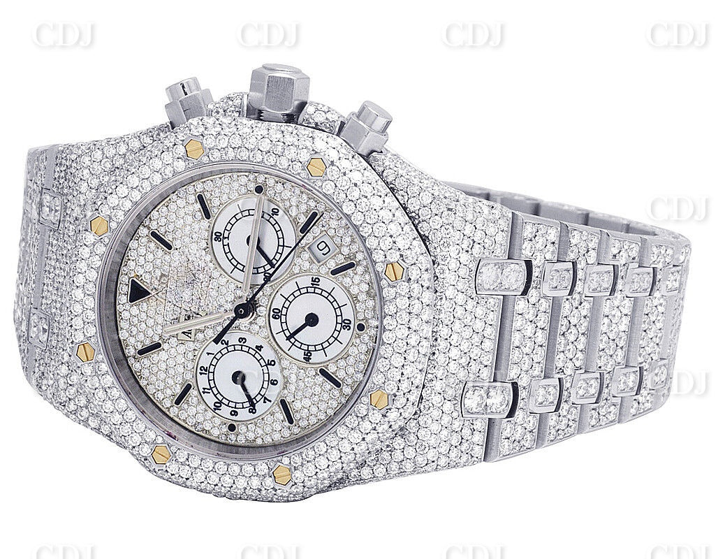 Mens Audemars Piguet Royal Oak Chrono Moissanite Diamond Watch customdiamjewel