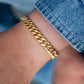 Sterling Silver Yellow God Plated Simple Cuban Link Bracelet hip hop jewelry CustomDiamJewel