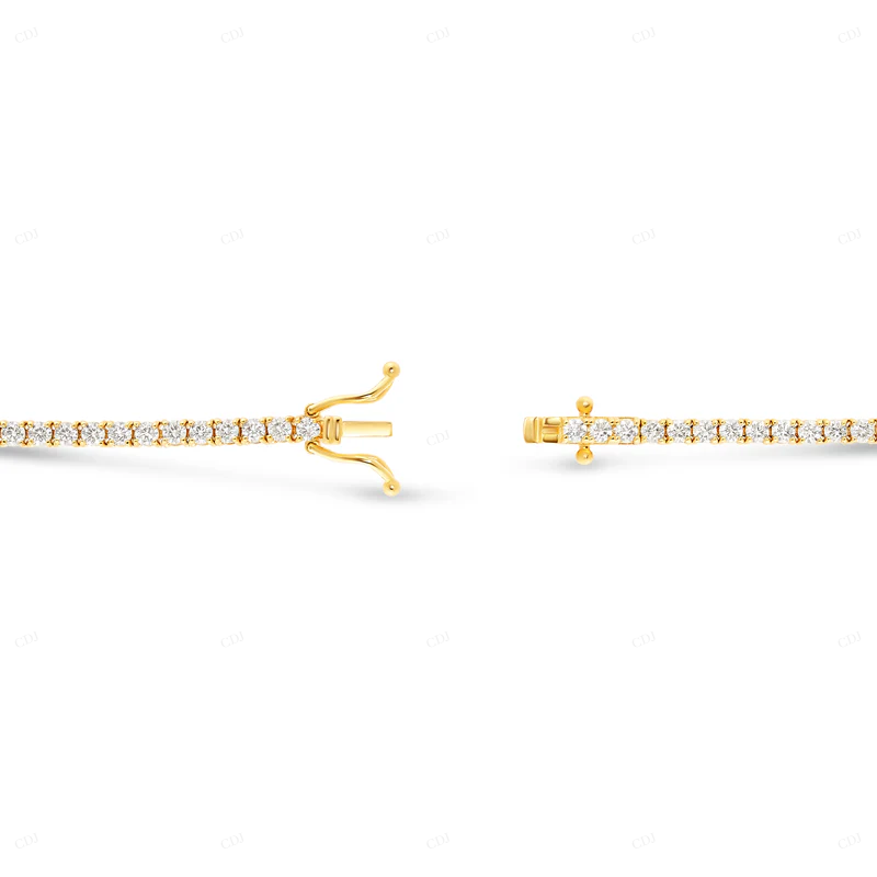Lab Grown Diamond 10K Solid Gold Tennis Bracelet CustomDiamJewel