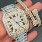 Yellow And White Cartier Roman Dial Watch For Men
